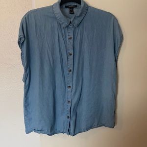 Soft denim look button down shirt